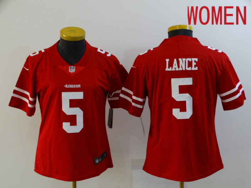 Women San Francisco 49ers #5 Lance Red Nike Vapor Untouchable Limited 2021 NFL Jerseys->new york yankees->MLB Jersey
